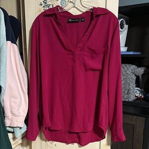 New York & Company Pink Relaxed Blouse